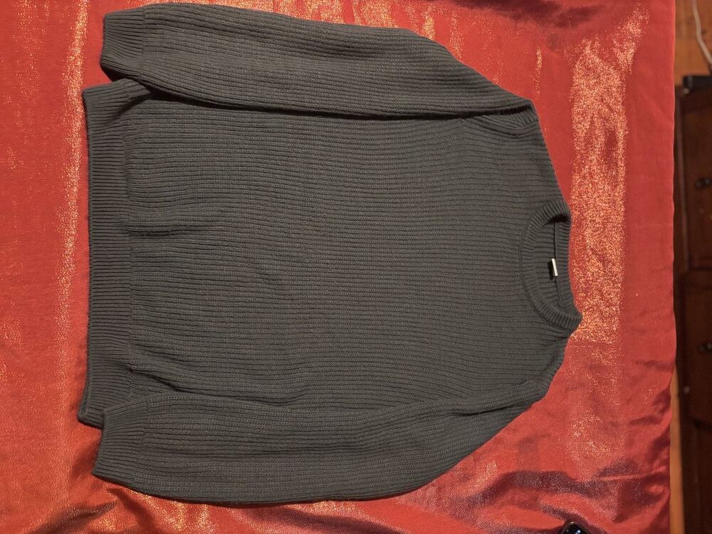 DeFacto Sweater Womens XL Ribbed Knit Crew Neck Long Sleeve Pullover Casual Gray